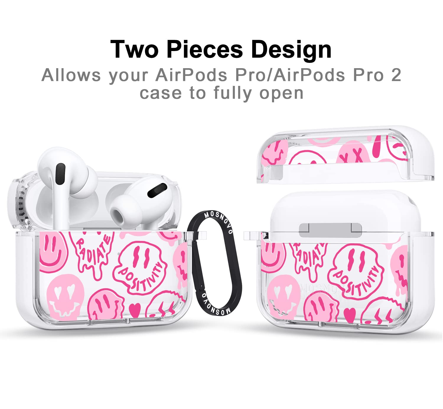 Foto 3 pulgar | Funda Mosnovo para Airpods Pro 2/Airpods Pro con anillo metálico de lujo