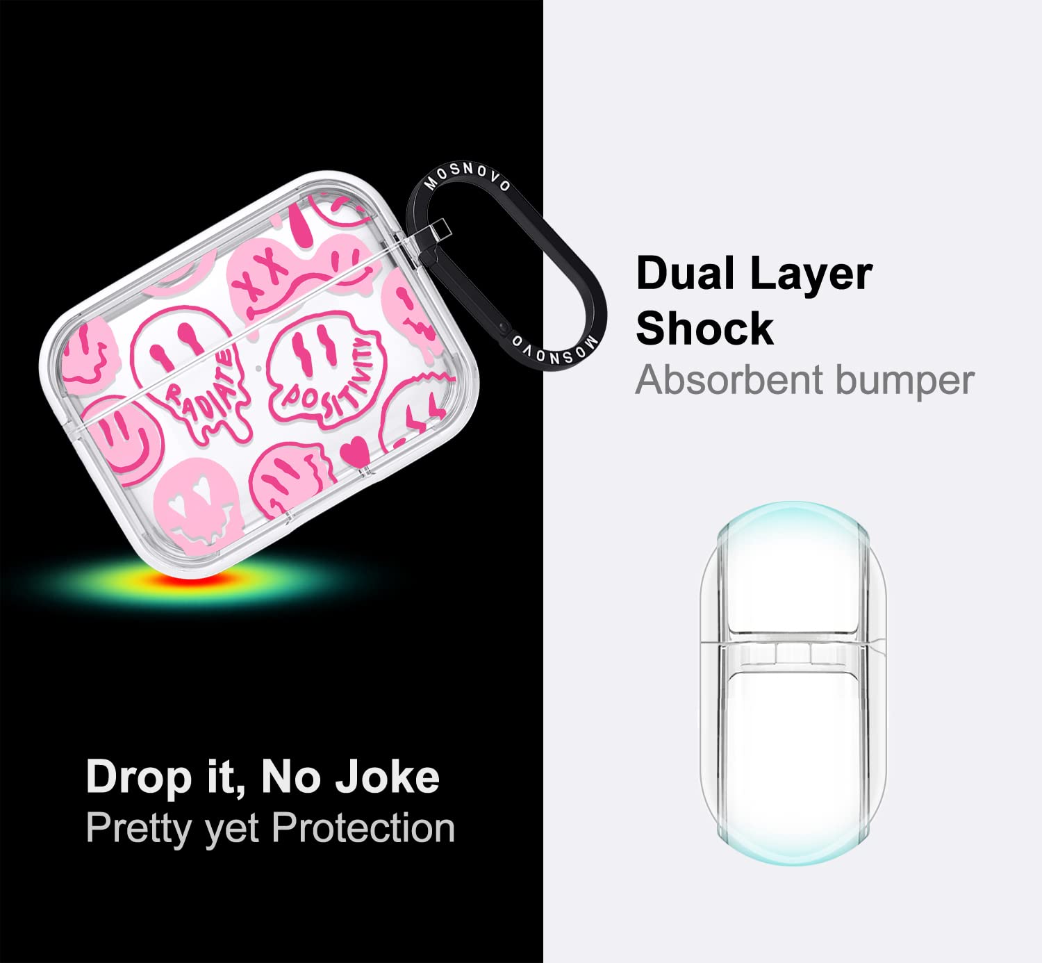 Foto 5 pulgar | Funda Mosnovo para Airpods Pro 2/Airpods Pro con anillo metálico de lujo