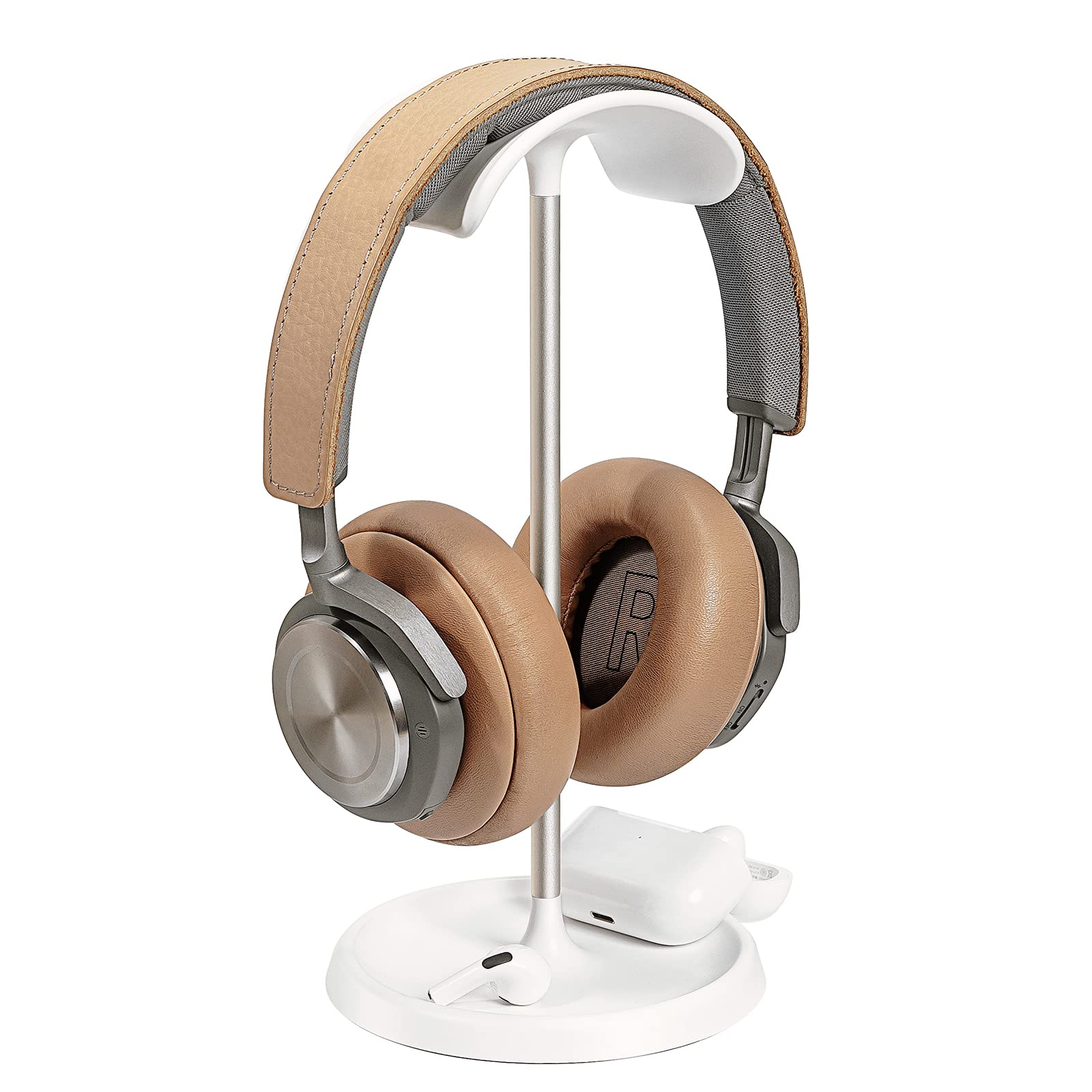 Foto 2 pulgar | Soporte Curvo Para Auriculares Qincoon Con Bandeja De Almacenamiento, Color Blanco - Venta Internacional.