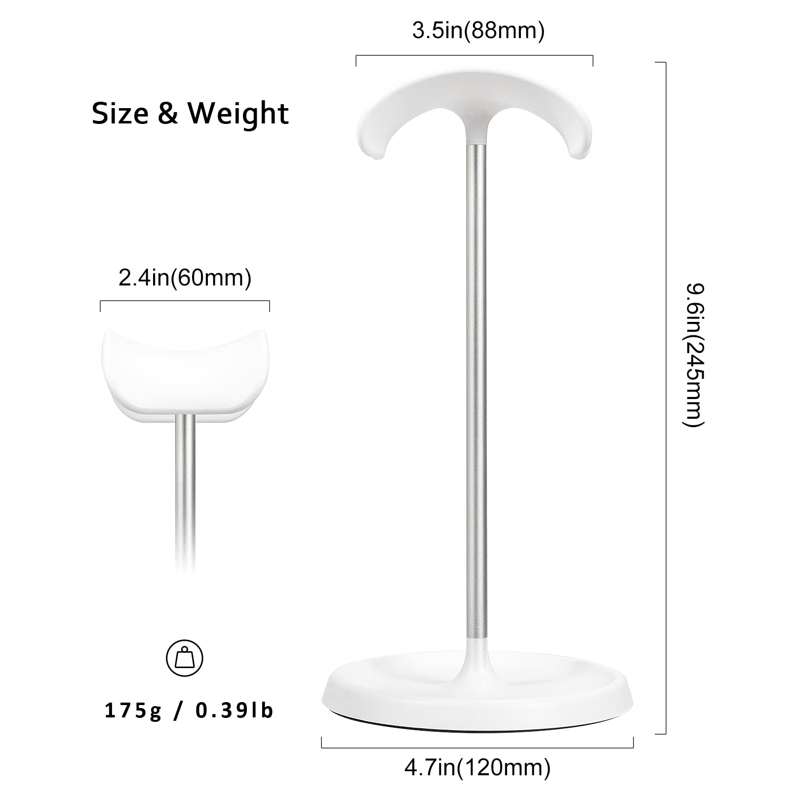 Foto 7 pulgar | Soporte Curvo Para Auriculares Qincoon Con Bandeja De Almacenamiento, Color Blanco - Venta Internacional.