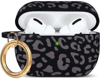 Foto 1 | Funda Gawnock Leopard de Silicona para Airpods Pro con Llavero color Gris - Venta Internacional