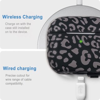 Foto 3 | Funda Gawnock Leopard de Silicona para Airpods Pro con Llavero color Gris - Venta Internacional