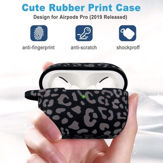 Foto 6 | Funda Gawnock Leopard de Silicona para Airpods Pro con Llavero color Gris - Venta Internacional