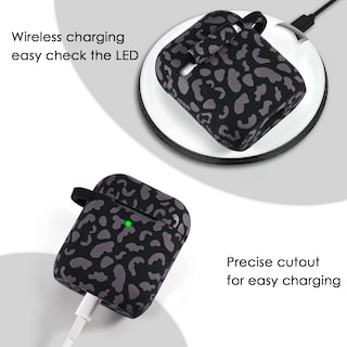 Foto 6 | Funda Para Airpods Filoto De Silicona De Segunda Generación, Diseño De Leopardo, Color Negro - Venta Internacional.