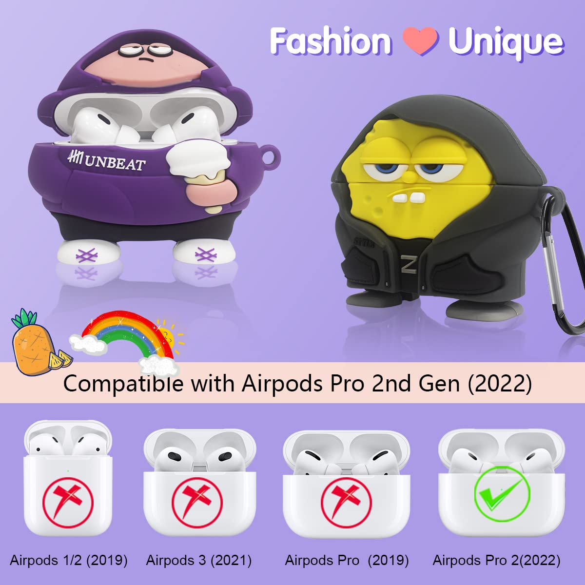 Foto 3 pulgar | Funda De Silicona Para Airpods Pro De Segunda Generación 2022, 2 Unidades - Venta Internacional.