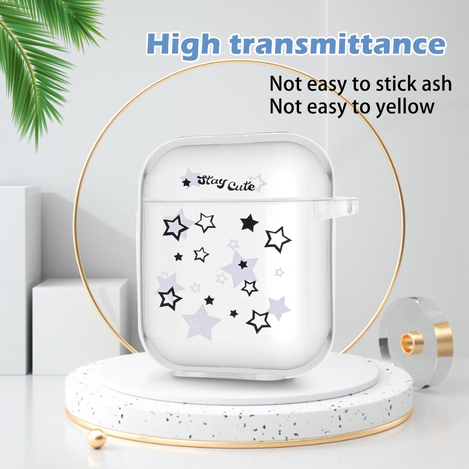 Foto 3 pulgar | Funda Para Airpod Con Bonitos Amuletos Con Estampado De Estrellas Y Llavero - Venta Internacional.