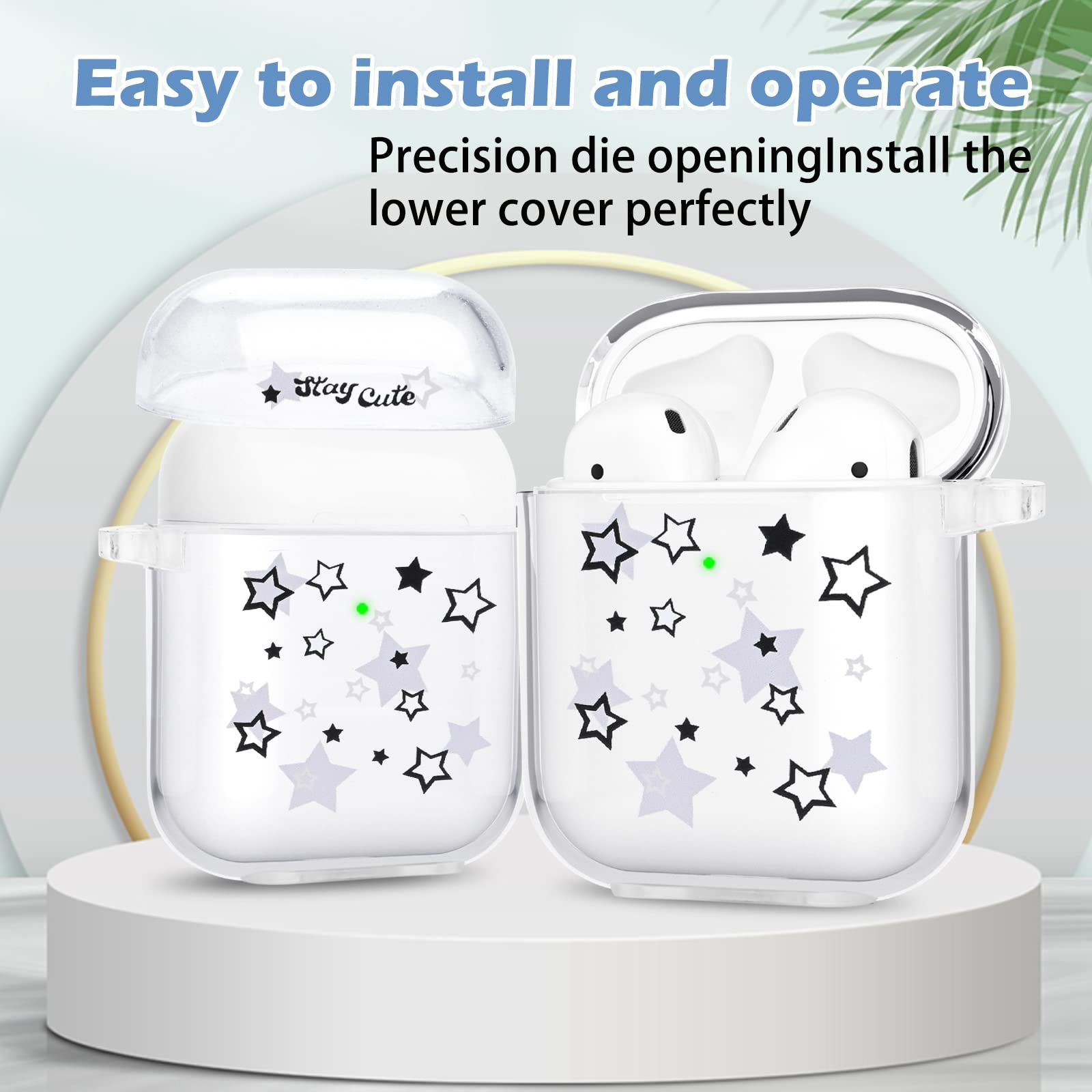 Foto 4 pulgar | Funda Para Airpod Con Bonitos Amuletos Con Estampado De Estrellas Y Llavero - Venta Internacional.