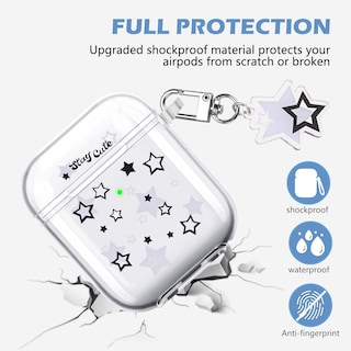 Foto 6 | Funda Para Airpod Con Bonitos Amuletos Con Estampado De Estrellas Y Llavero - Venta Internacional.