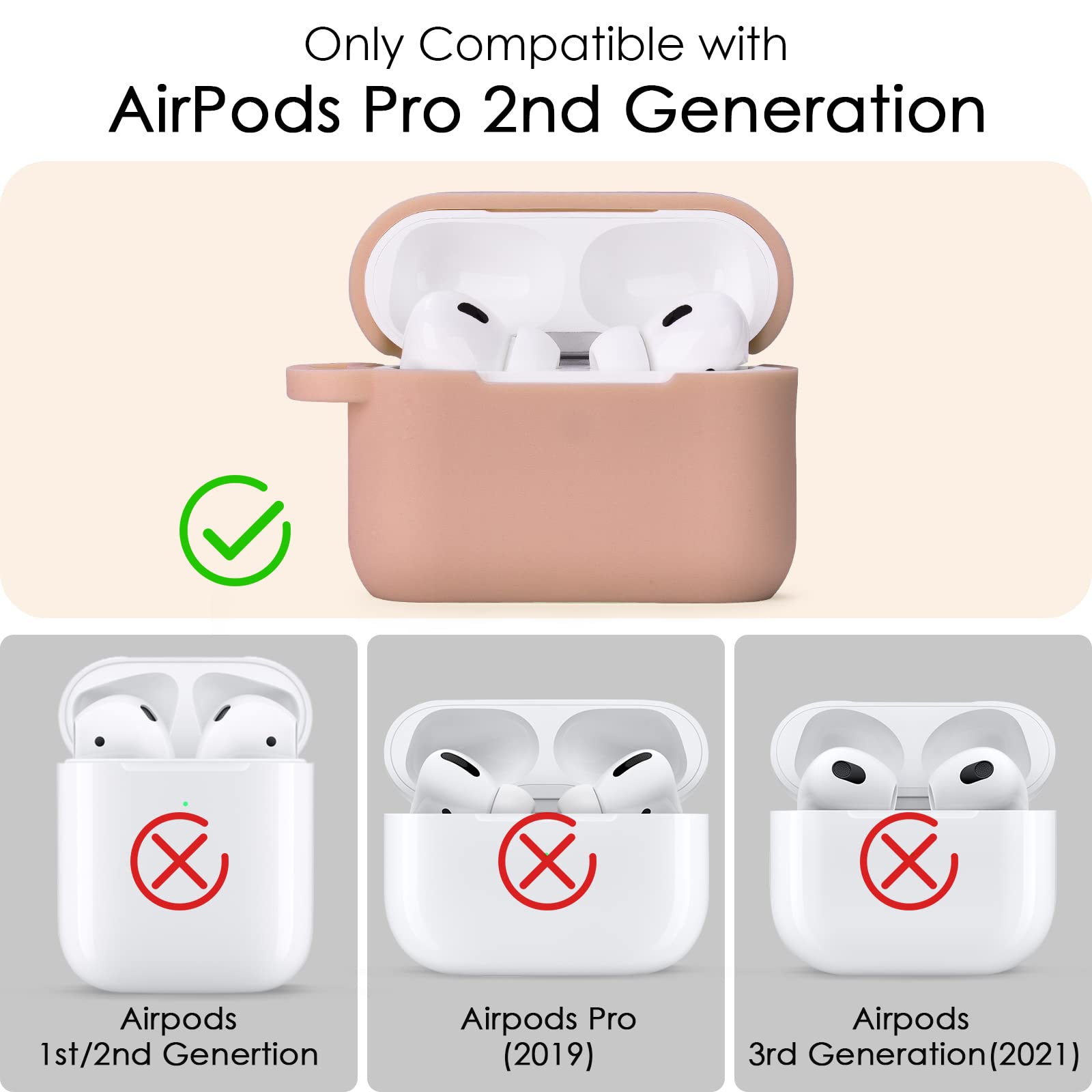 Foto 4 pulgar | Funda Para Airpods Pro 2da Generación Visoom Silicone Milk Tea - Venta Internacional.