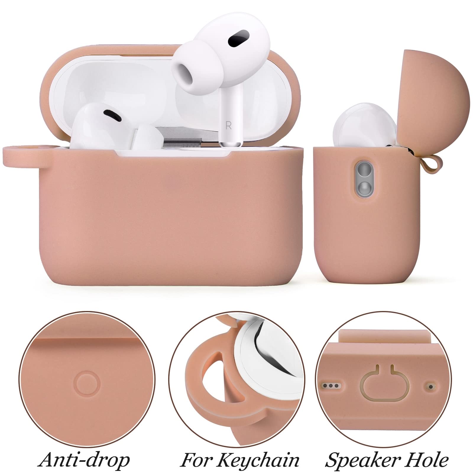 Foto 6 pulgar | Funda Para Airpods Pro 2da Generación Visoom Silicone Milk Tea - Venta Internacional.