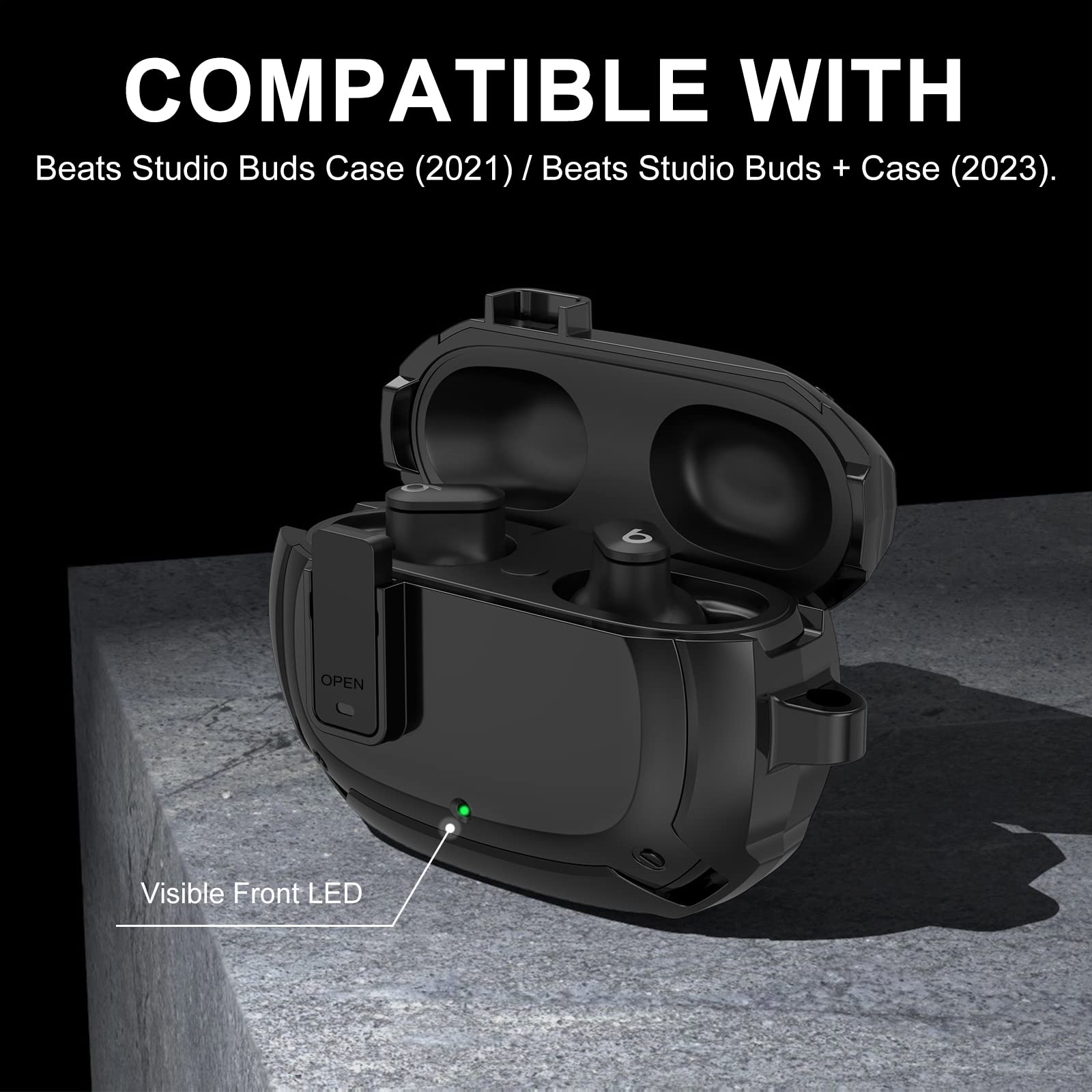 Foto 5 pulgar | Funda Para Beats Studio Buds 2021/2023 + Llavero, Color Negro - Venta Internacional.