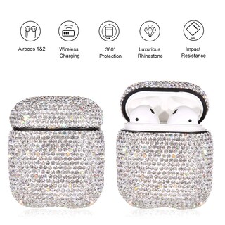 Foto 2 | Funda Para Airpods Axcuws Sparkly Diamond Con Llavero, Color Blanco - Venta Internacional.