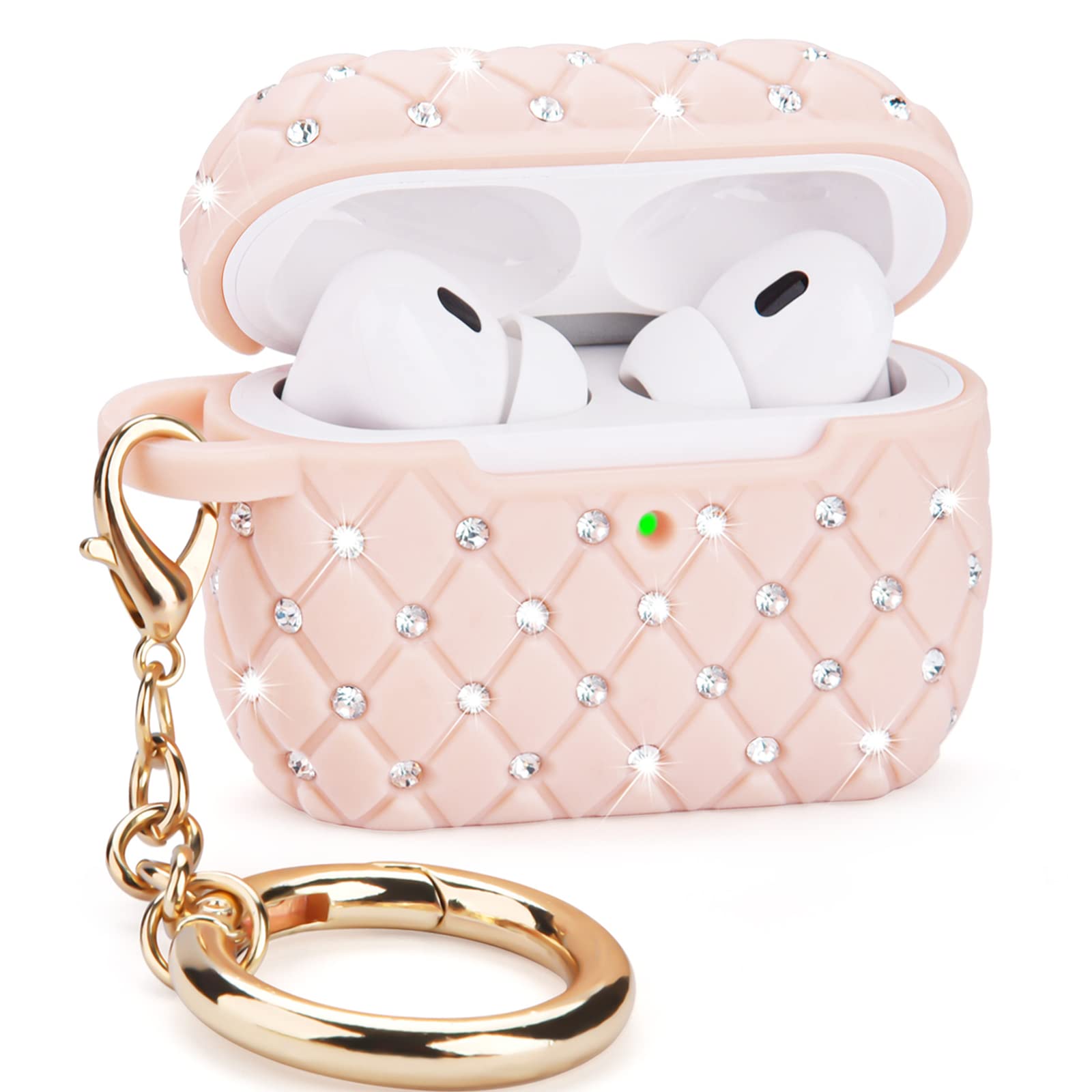 Foto 2 pulgar | Funda Visoom Airpods Pro De Segunda Generación Con Diamantes De Imitación Brillantes, Rosa - Venta Internacional.