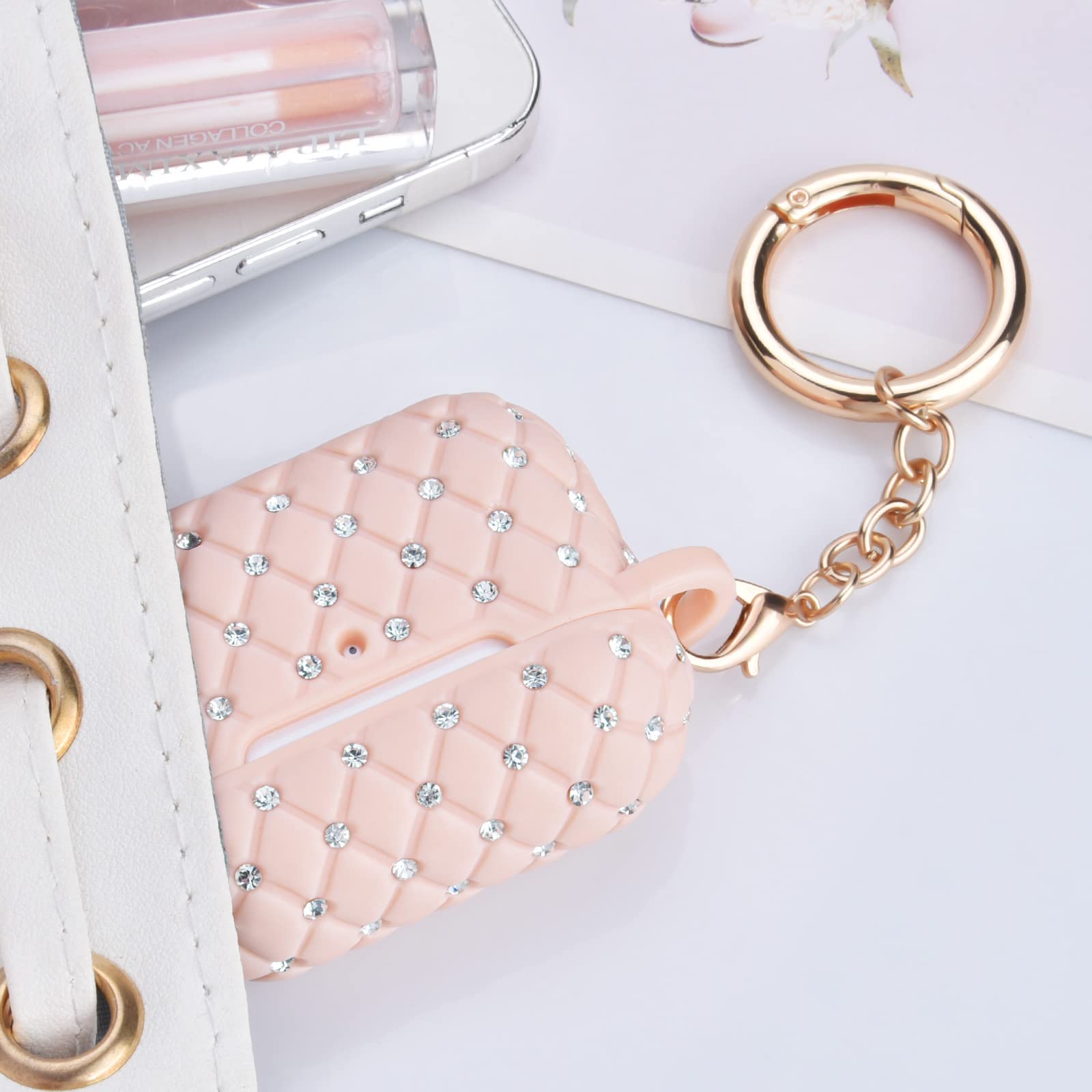 Foto 7 pulgar | Funda Visoom Airpods Pro De Segunda Generación Con Diamantes De Imitación Brillantes, Rosa - Venta Internacional.