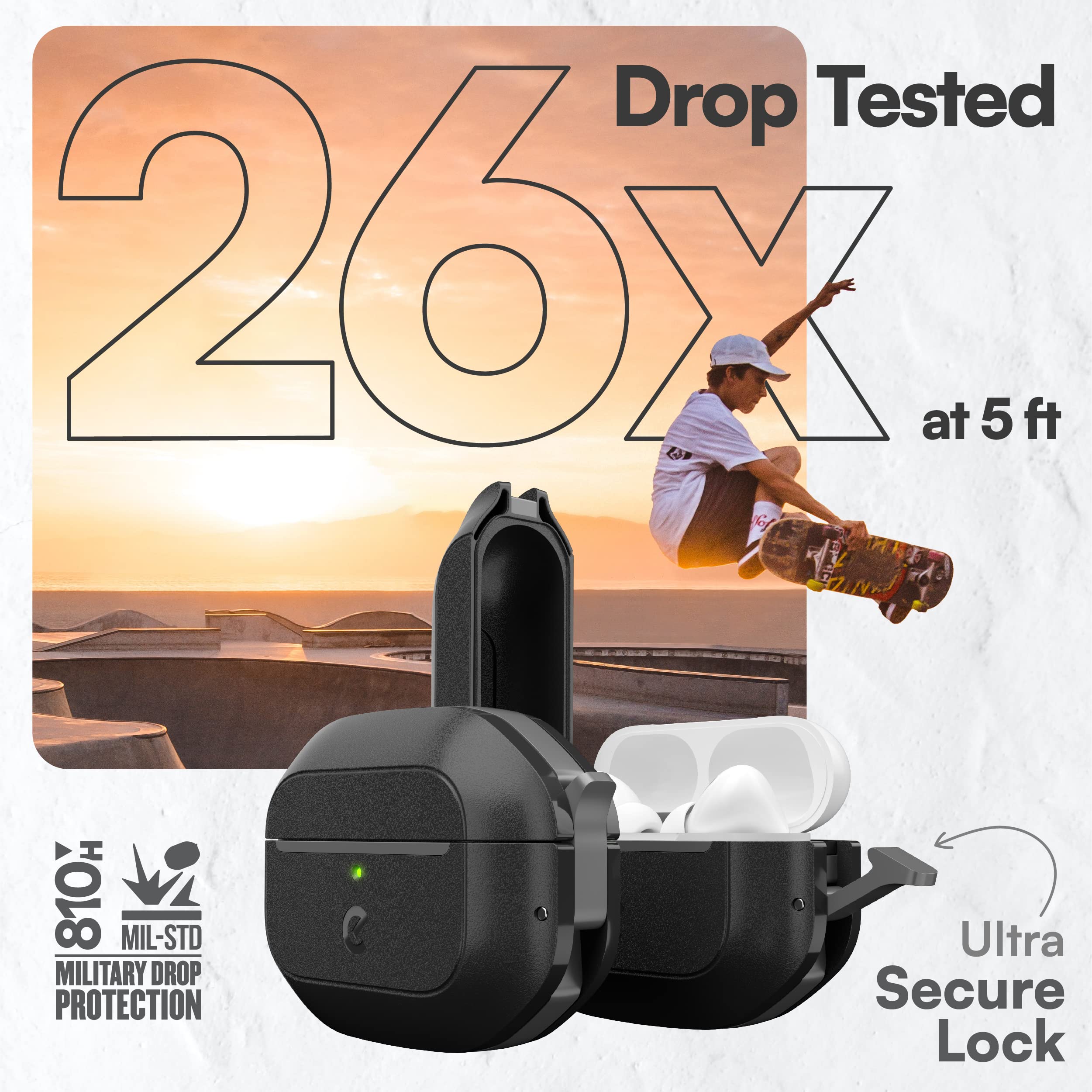 Foto 5 pulgar | Funda Keybudz para AirPods Pro Impermeable y con Cierre Negro - Venta Internacional