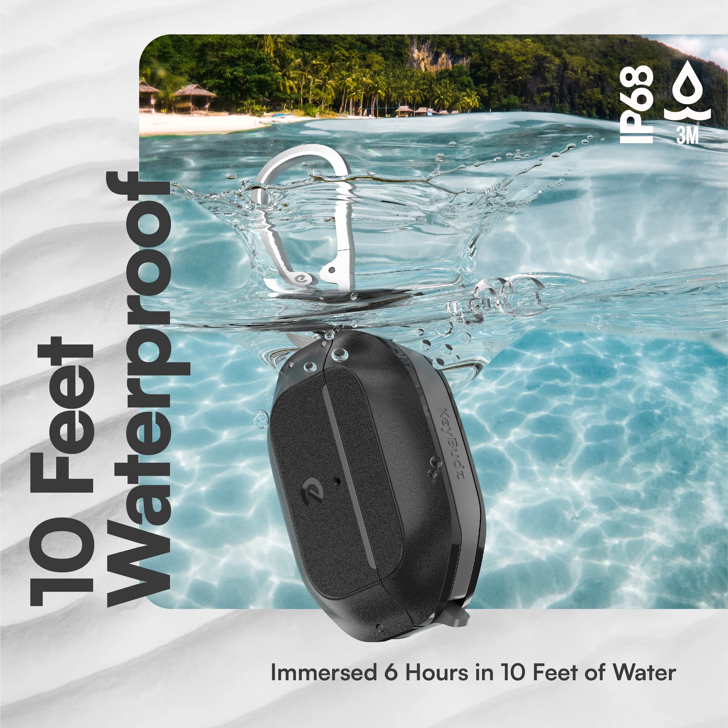 Foto 6 pulgar | Funda Keybudz para AirPods Pro Impermeable y con Cierre Negro - Venta Internacional