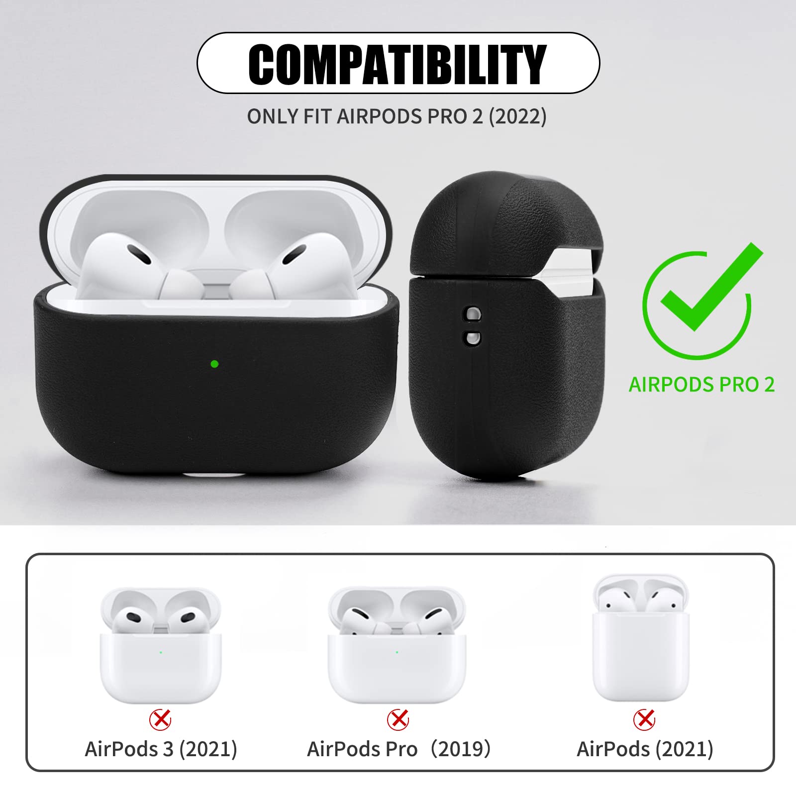 Foto 2 | Funda para AirPods Pro 2 Nunwiza de Piel Tpu con Cordón - Venta Internacional