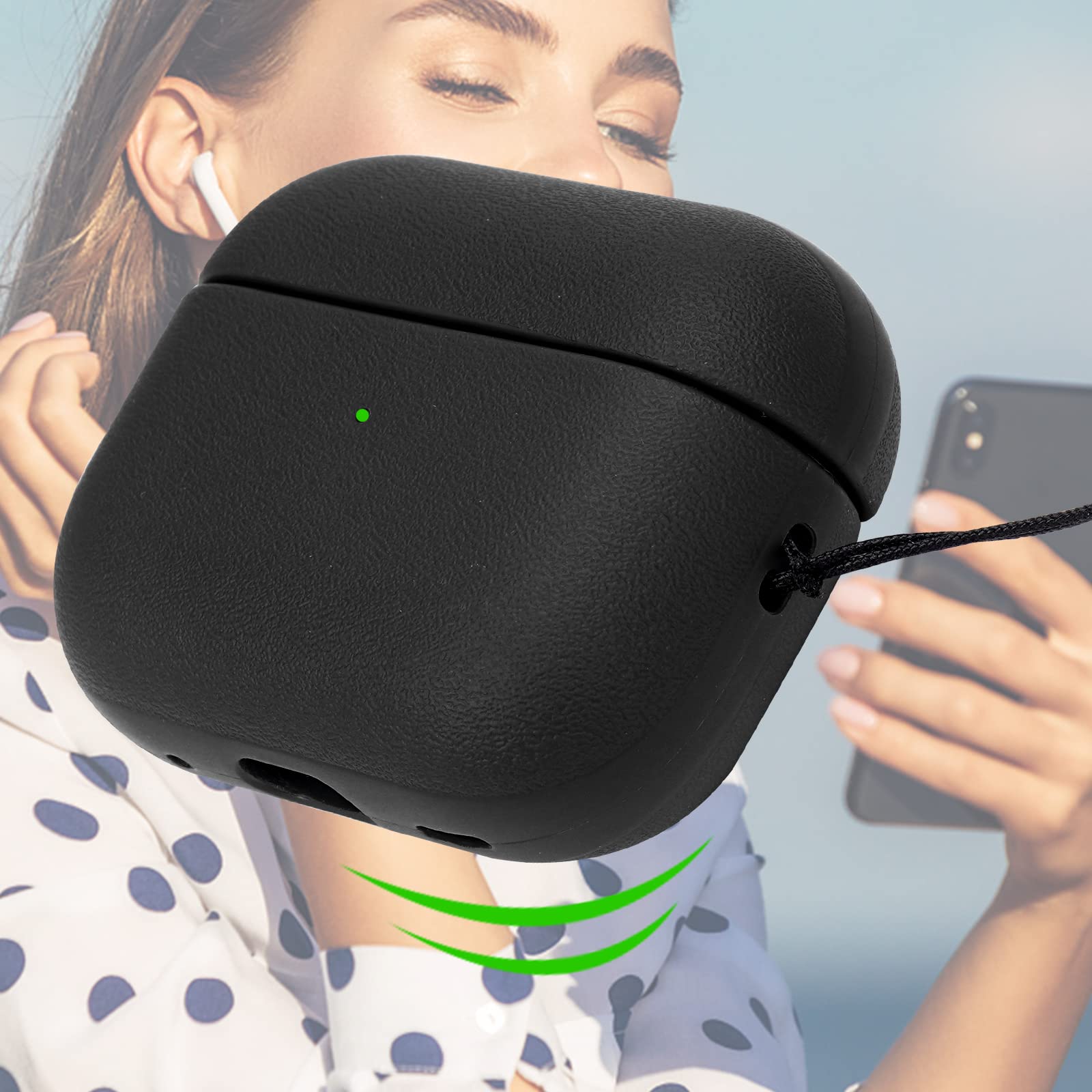 Foto 6 pulgar | Funda para AirPods Pro 2 Nunwiza de Piel Tpu con Cordón - Venta Internacional