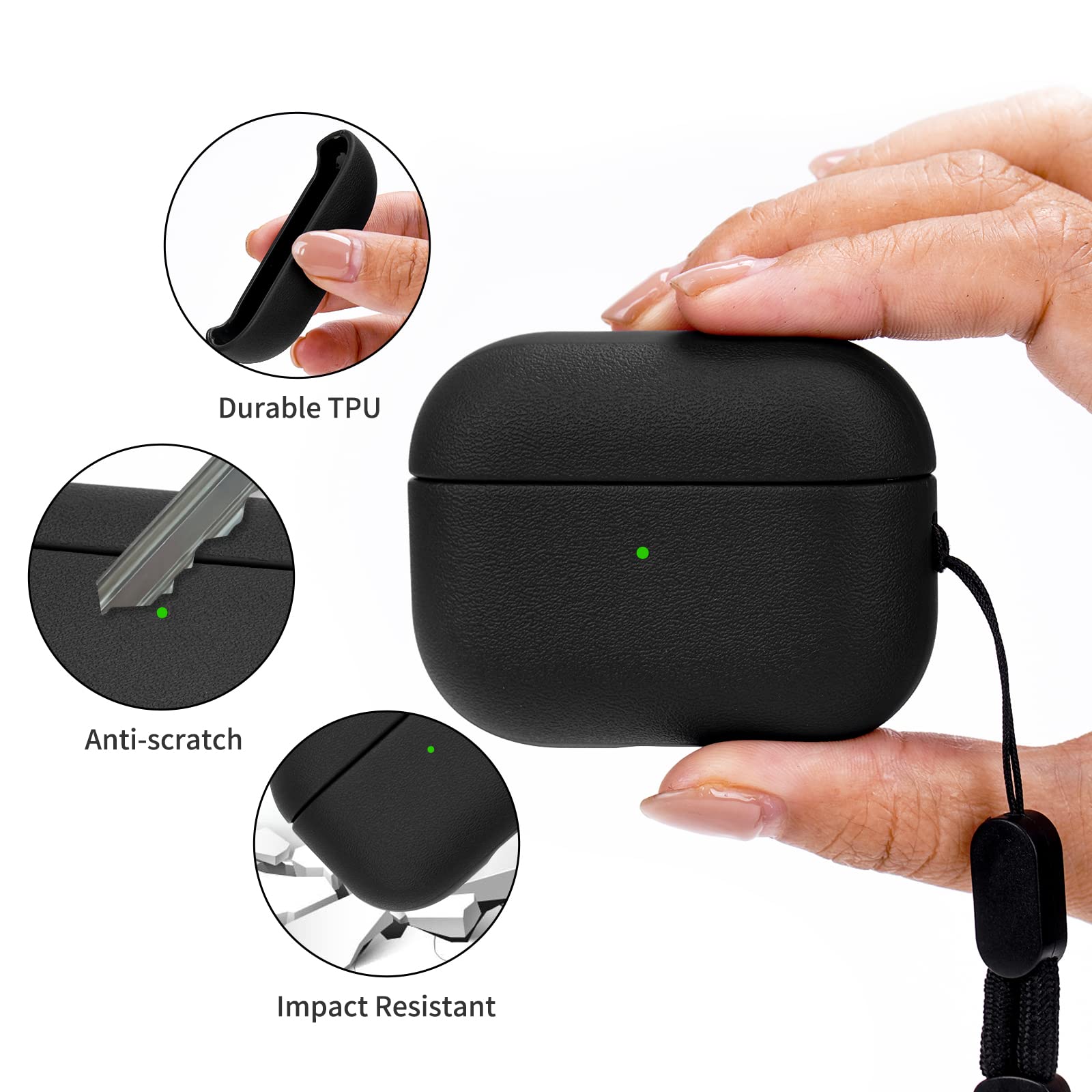 Foto 7 pulgar | Funda para AirPods Pro 2 Nunwiza de Piel Tpu con Cordón - Venta Internacional