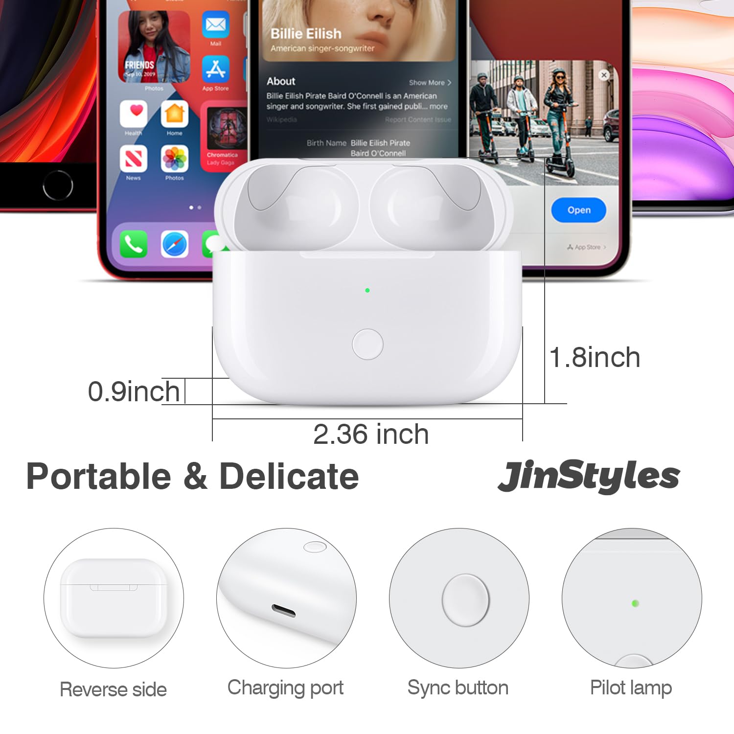 Foto 6 pulgar | Funda de carga de repuesto para AirPods Pro de 1ª y 2ª generación - Capacidad 660mAh