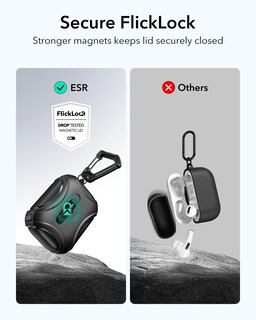 Foto 3 | Funda Para Airpods Pro Esr Cyber Series A Prueba De Caídas Negra - Venta Internacional