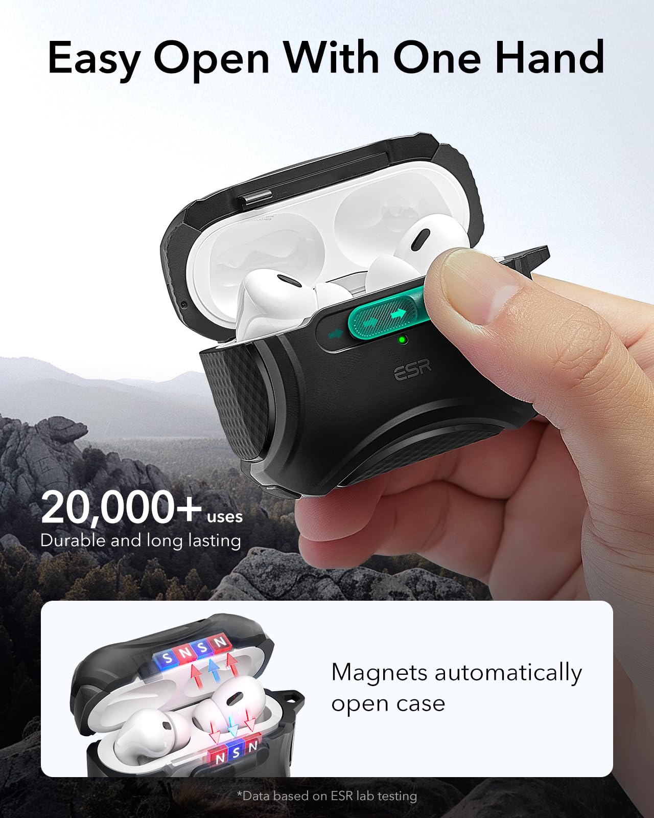Foto 5 pulgar | Funda Para Airpods Pro Esr Cyber Series A Prueba De Caídas  Negra - Venta Internacional
