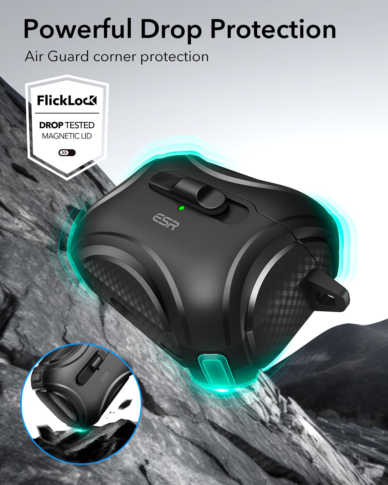 Foto 7 pulgar | Funda Para Airpods Pro Esr Cyber Series A Prueba De Caídas  Negra - Venta Internacional