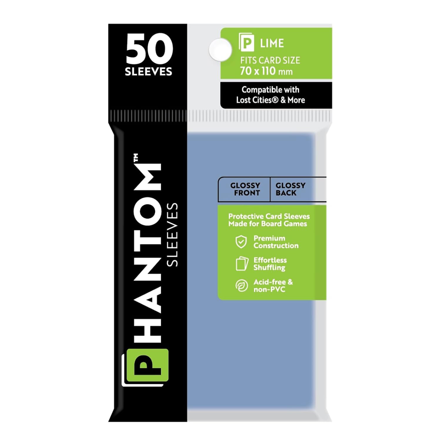 Foto 2 pulgar | Fundas Para Cartas Capstone Games Phantom Lime, 70 X 110 Mm, 50 Unidades - Venta Internacional.