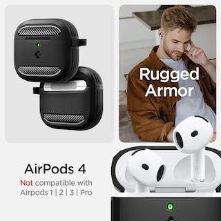 Foto 2 | Funda Protectora Para Airpods 4 Con Mosquetón Spigen Rugged Armor - Venta Internacional.
