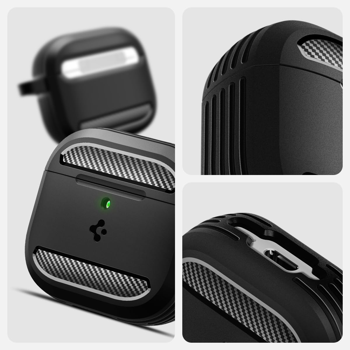 Foto 8 pulgar | Funda Protectora Para Airpods 4 Con Mosquetón Spigen Rugged Armor - Venta Internacional.