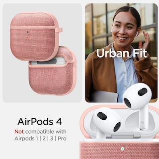 Foto 2 | Funda Spigen Urban Fit Para Airpods 4 Con Anc (2024), Color Dorado Rosa - Venta Internacional.