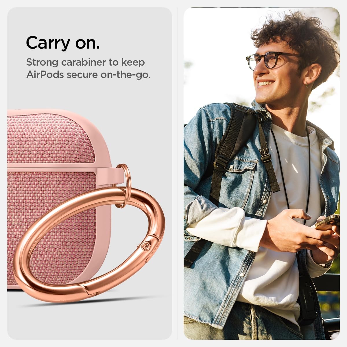 Foto 5 pulgar | Funda Spigen Urban Fit Para Airpods 4 Con Anc (2024), Color Dorado Rosa - Venta Internacional.
