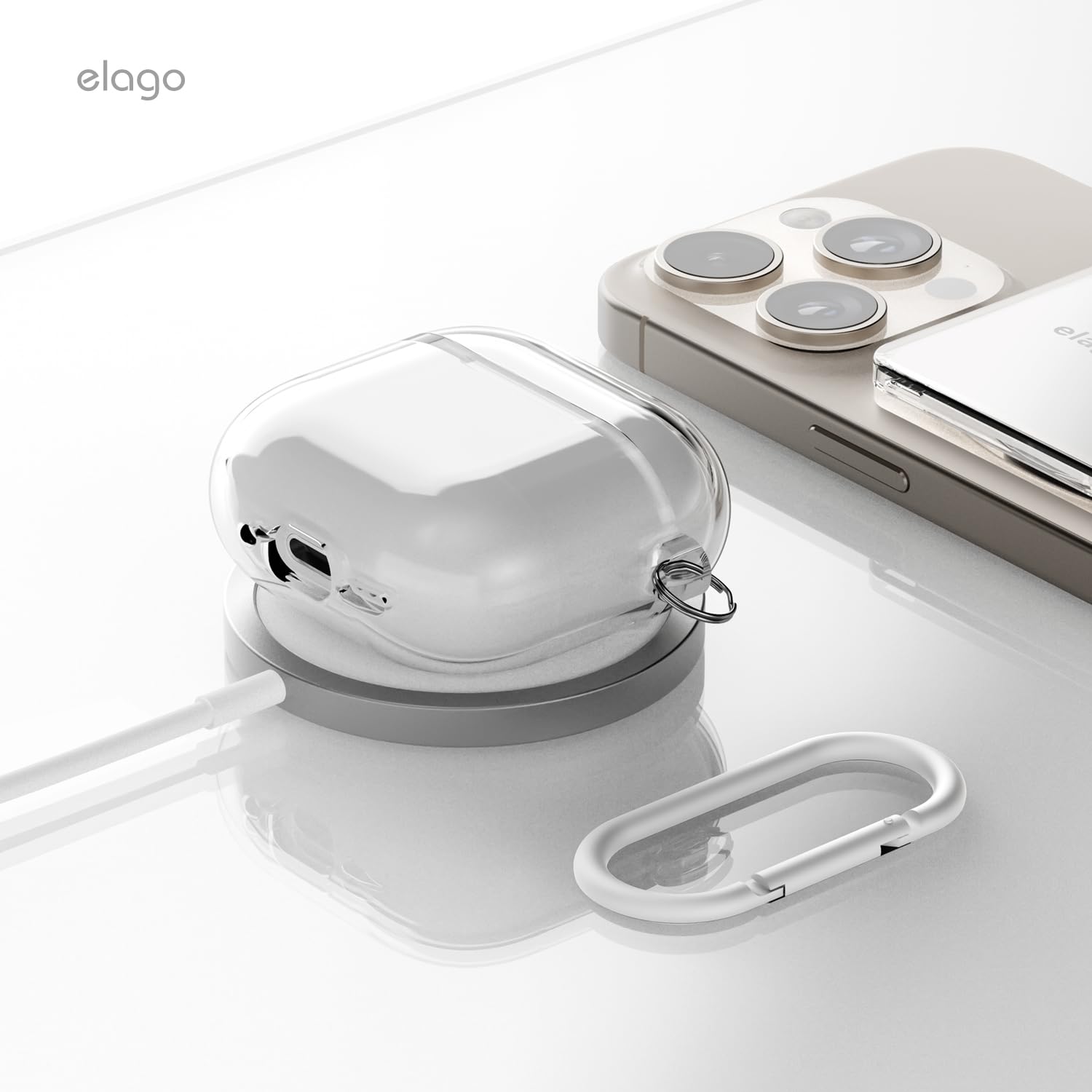 Foto 8 pulgar | Funda Elago Clear Compatible Con Airpods De Cuarta Generación Con Mosquetón - Venta Internacional.