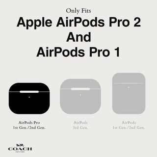 Foto 5 | Funda para AirPods Pro Coach Signature de Lona Color Carbón - Venta Internacional
