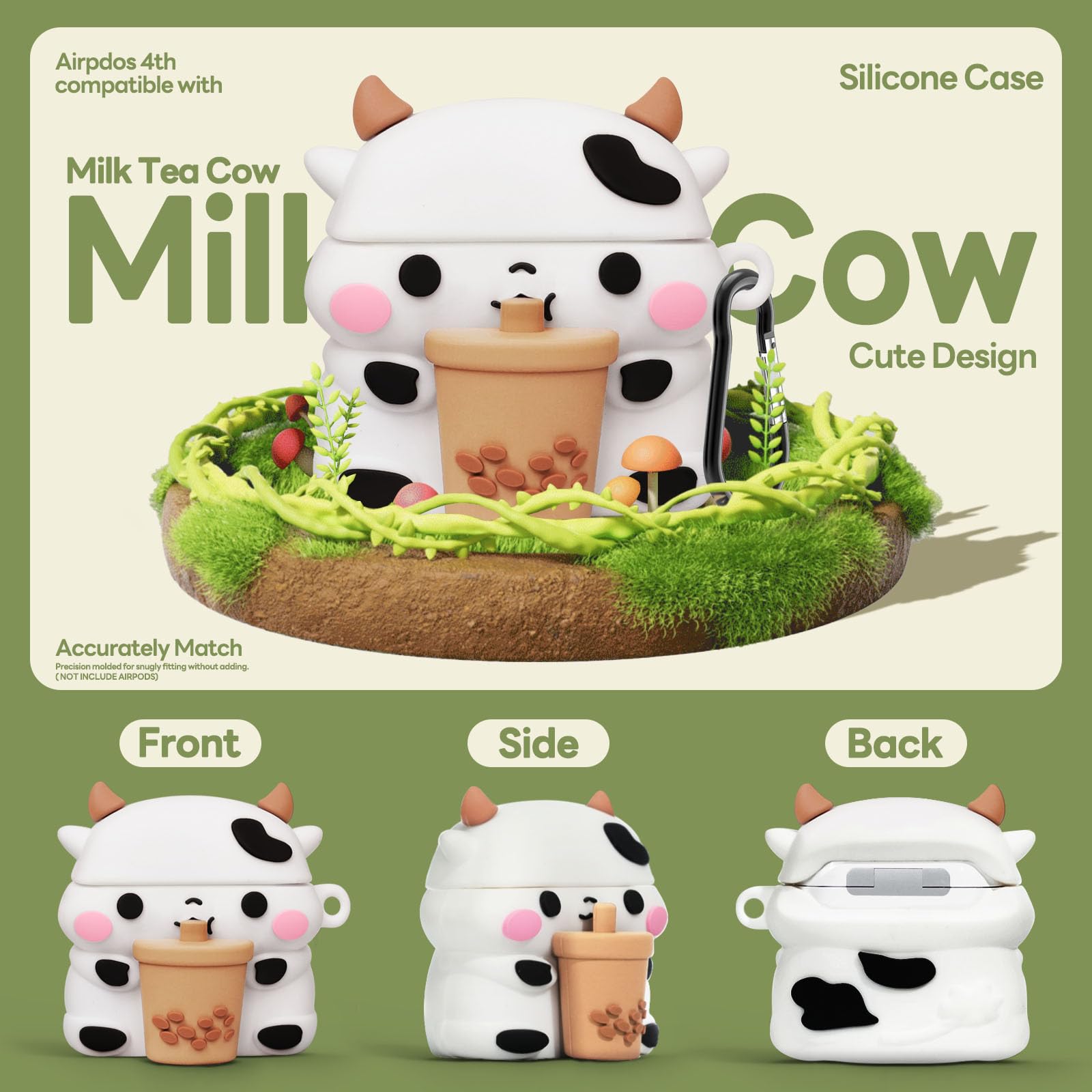 Foto 4 | Funda para AirPods 4 Skyconser Cute Cow con Kit de Limpieza - Venta Internacional