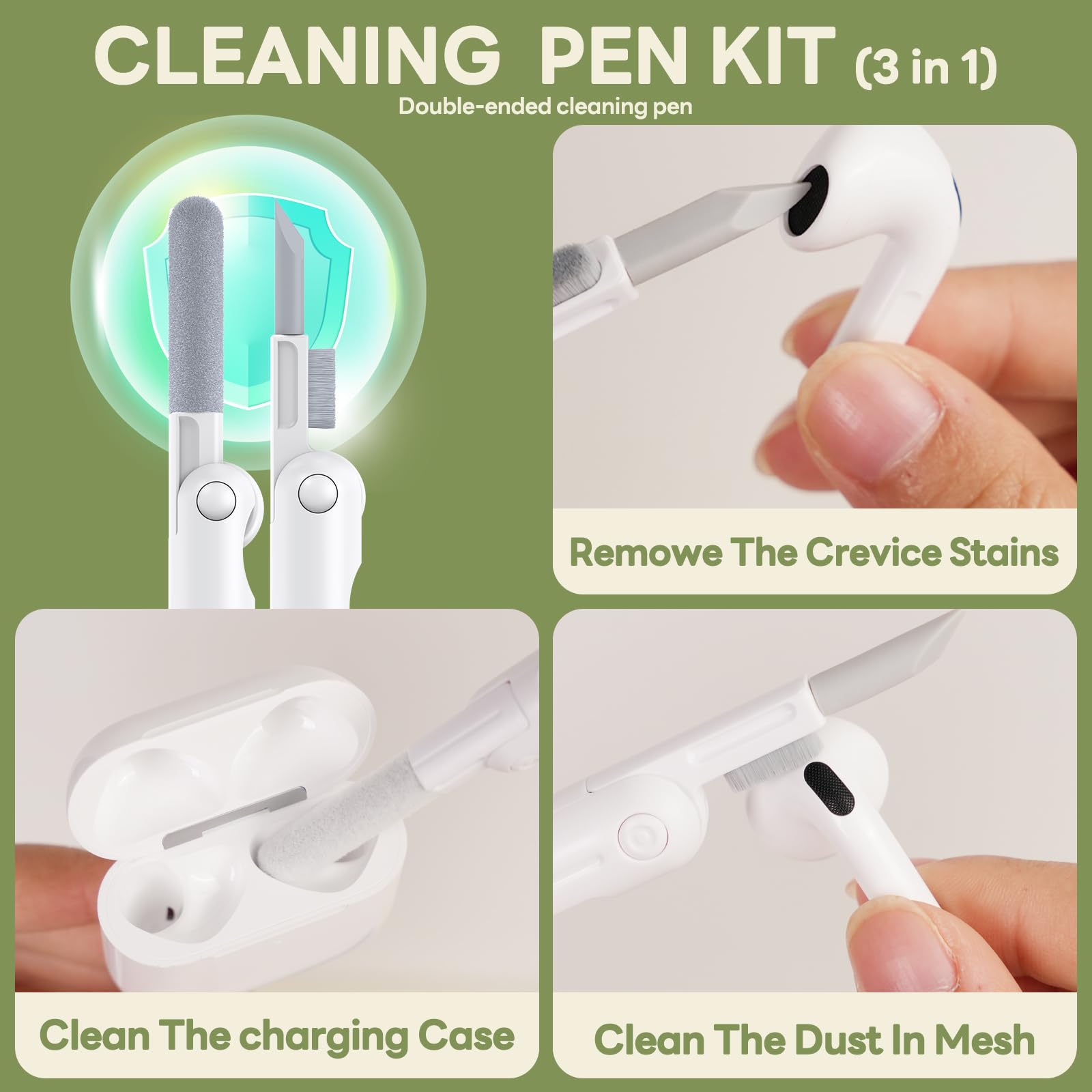 Foto 7 pulgar | Funda para AirPods 4 Skyconser Cute Cow con Kit de Limpieza - Venta Internacional