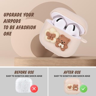 Foto 3 | Funda para AirPods 4 con Diseño de Pajony Lazo y Oso - Venta Internacional