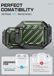 Foto 2 | Funda Supcase para AirPods 4 con Candado y Mosquetón Impermeable - Venta Internacional