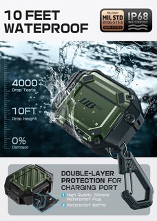 Foto 3 | Funda Supcase para AirPods 4 con Candado y Mosquetón Impermeable - Venta Internacional