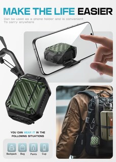 Foto 7 | Funda Supcase para AirPods 4 con Candado y Mosquetón Impermeable - Venta Internacional