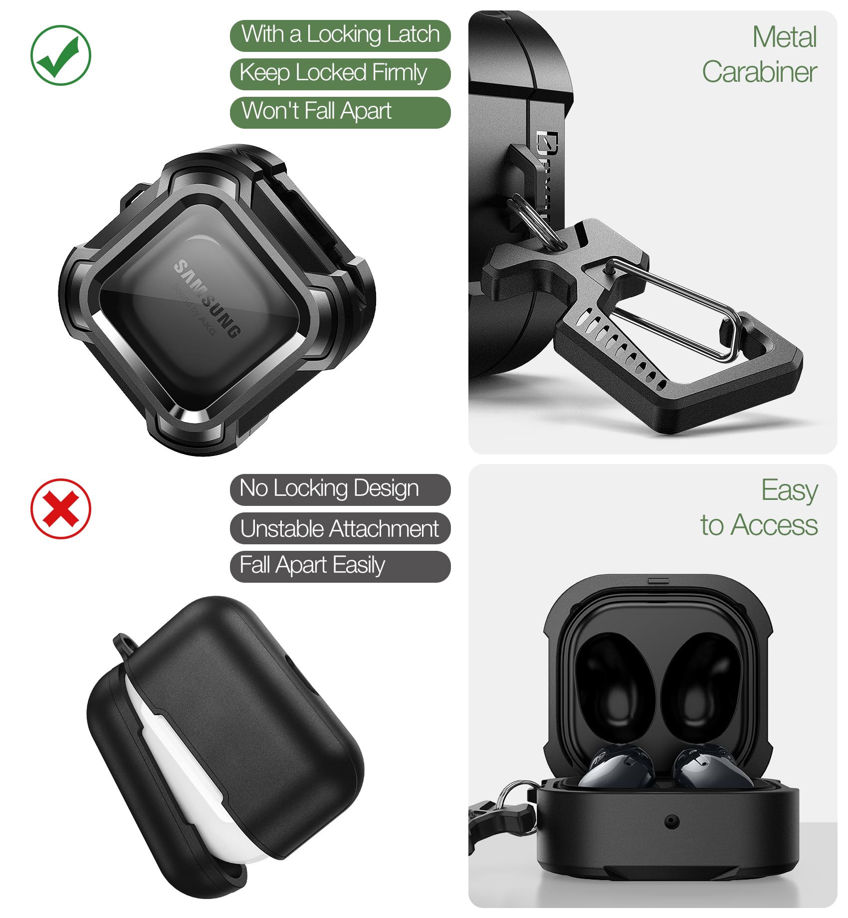 Foto 6 pulgar | Funda Dexnor para Samsung Galaxy Buds Fe Y Galaxy Buds 2 Pro - Venta Internacional
