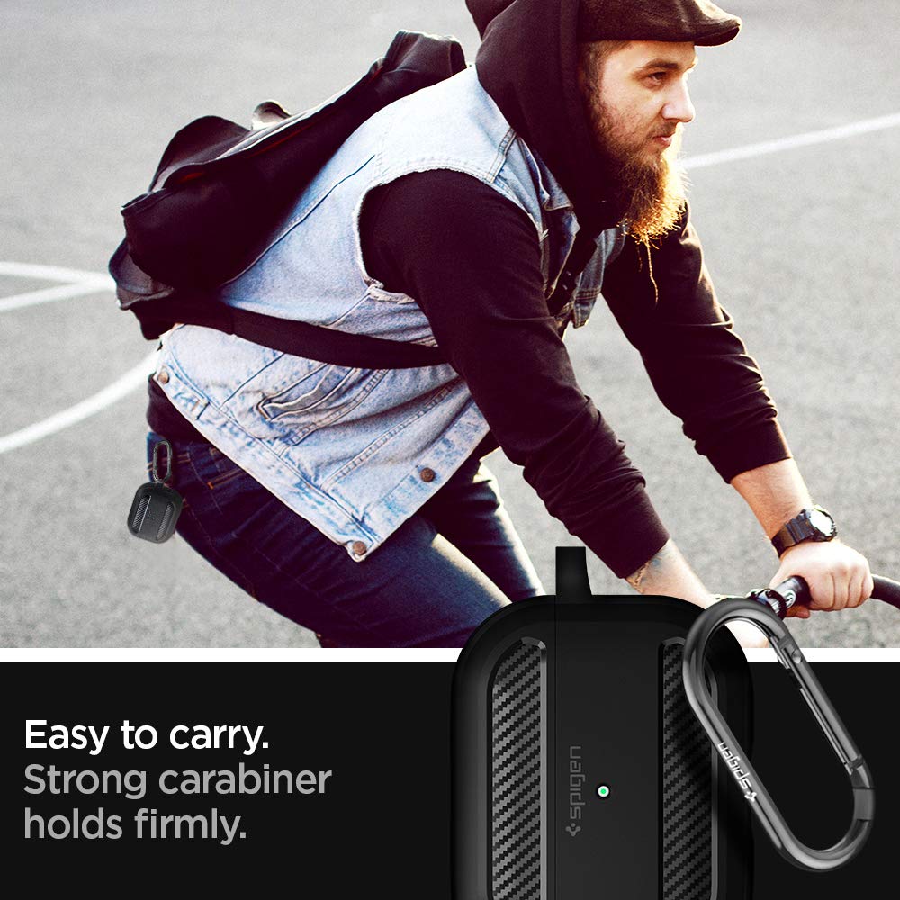 Foto 5 pulgar | Funda para Airpods Pro Spigen Rugged Armor con Llavero - Venta Internacional