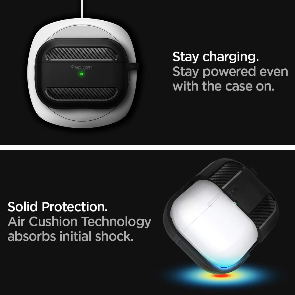 Foto 6 pulgar | Funda para Airpods Pro Spigen Rugged Armor con Llavero - Venta Internacional