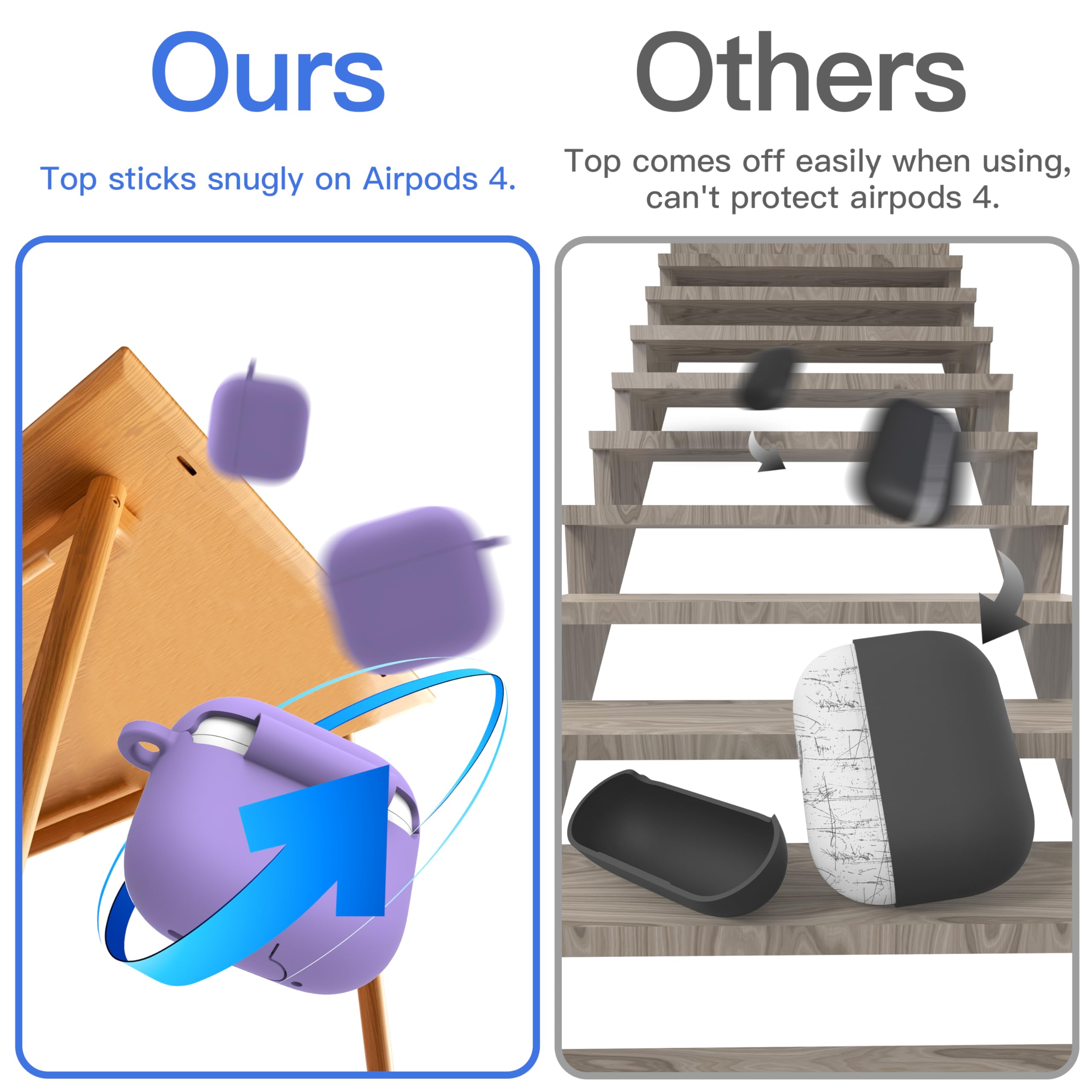 Foto 3 pulgar | Funda Damonlight para Airpods 4th Gen con Kit de Limpieza Morado - Venta Internacional