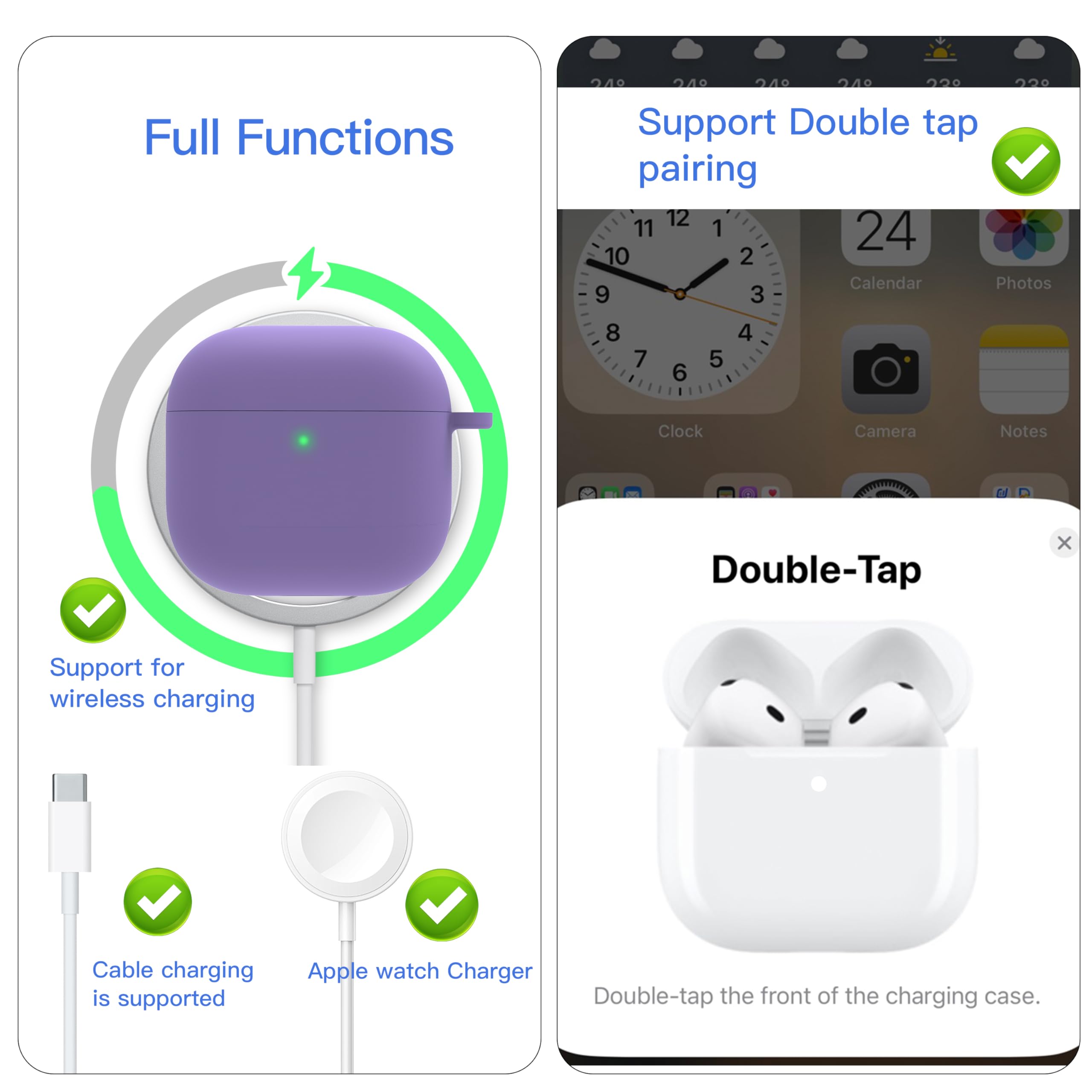 Foto 7 pulgar | Funda Damonlight para Airpods 4th Gen con Kit de Limpieza Morado - Venta Internacional