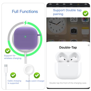 Foto 6 | Funda Damonlight para Airpods 4th Gen con Kit de Limpieza Morado - Venta Internacional