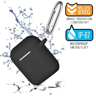 Foto 3 | Funda Para Airpods R-fun de Silicona Suave con Llavero Negro - Venta Internacional