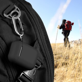 Foto 6 | Funda Para Airpods R-fun de Silicona Suave con Llavero Negro - Venta Internacional