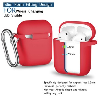 Foto 3 | Funda para Airpods R-fun Soft Silicone con Llavero Rojo - Venta Internacional