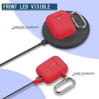 Foto 4 | Funda para Airpods R-fun Soft Silicone con Llavero Rojo - Venta Internacional